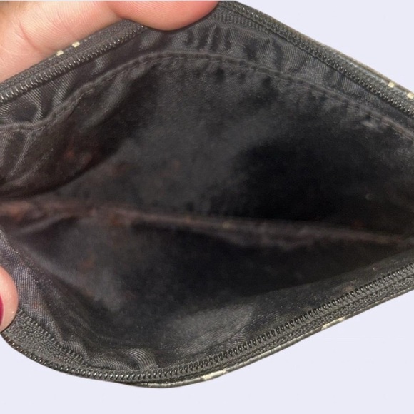 Dooney & Bourke Black and Tan Logo Wristlet - Picture 2 of 3